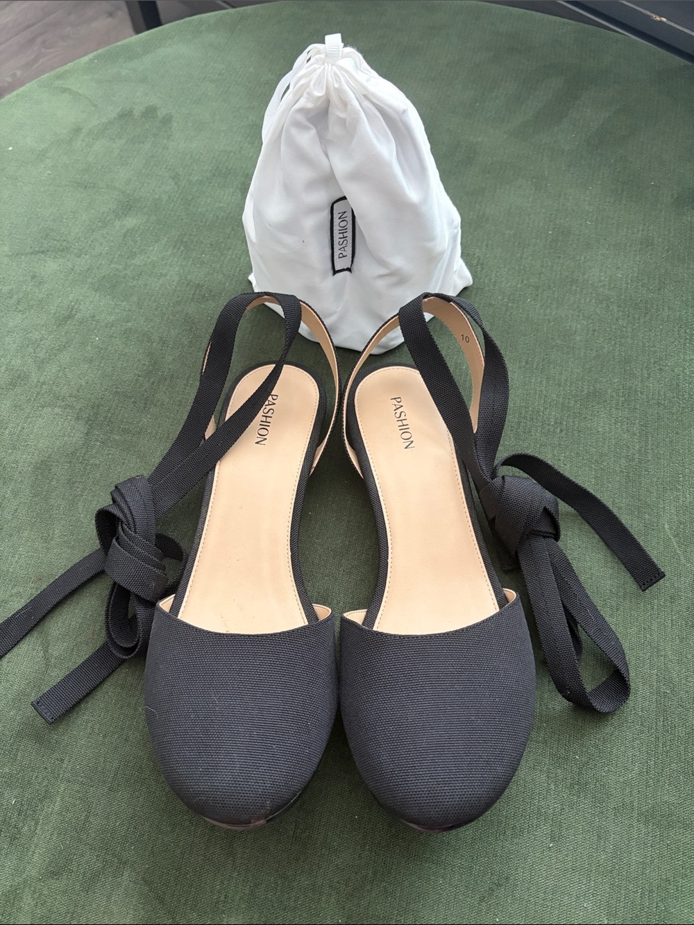 Pashion Footwear Black Lace-Up Heel/Flat